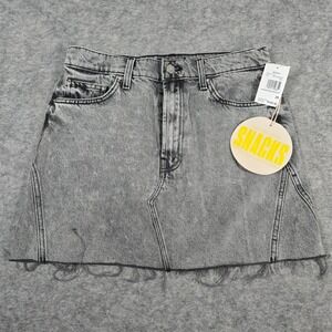 Mother Women Grey SNACKS! High Waisted Wedge Micro Skirt 29